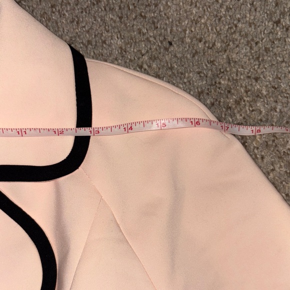 Elle Pink Double-Breasted Coat with Black Trim - Picture 14 of 17